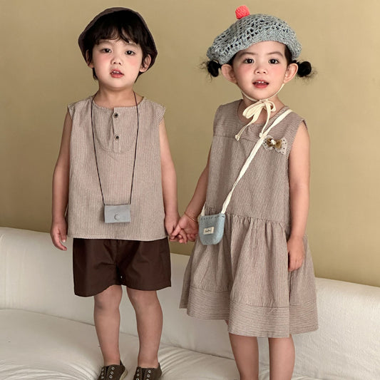 細ストライプタンクトップセット＆ワンピース