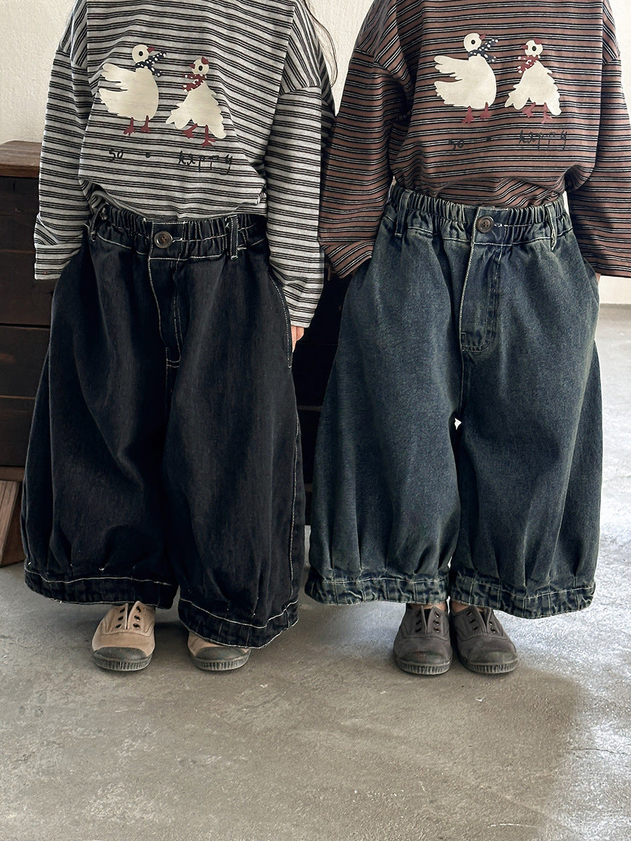 ヴィンテージ感ワイドデニムパンツ