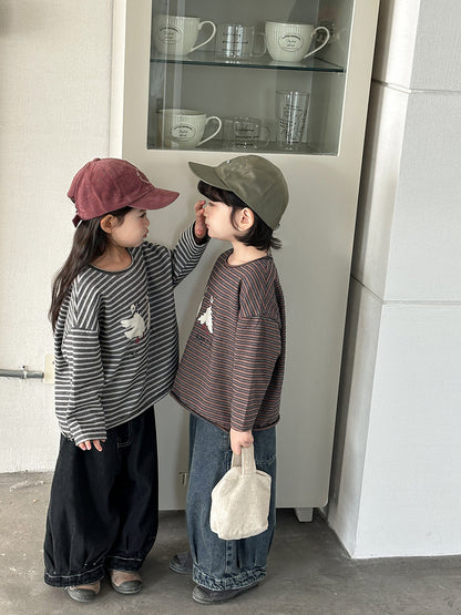 ガチョウプリントボーダーTシャツ