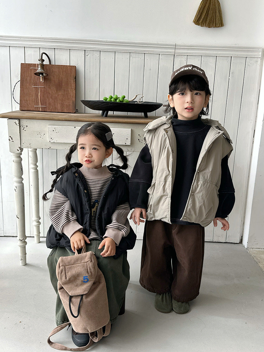 脱着フードつき中棉ベスト