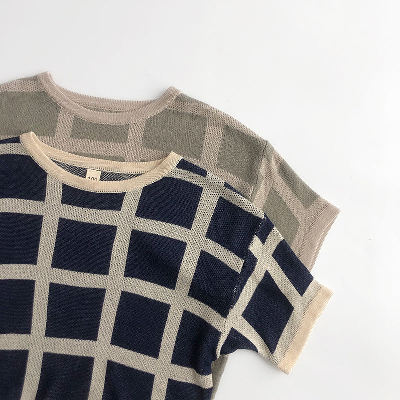 チェック柄Tシャツ＆ショーツ