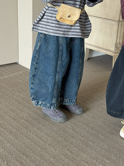 センターラインデニムロングパンツ