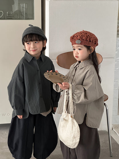 デザイン性ある無地シャツアウター