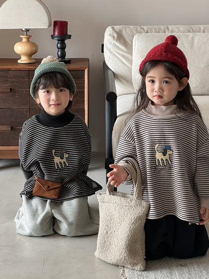 裏ボアボーダーハイネックスウェット