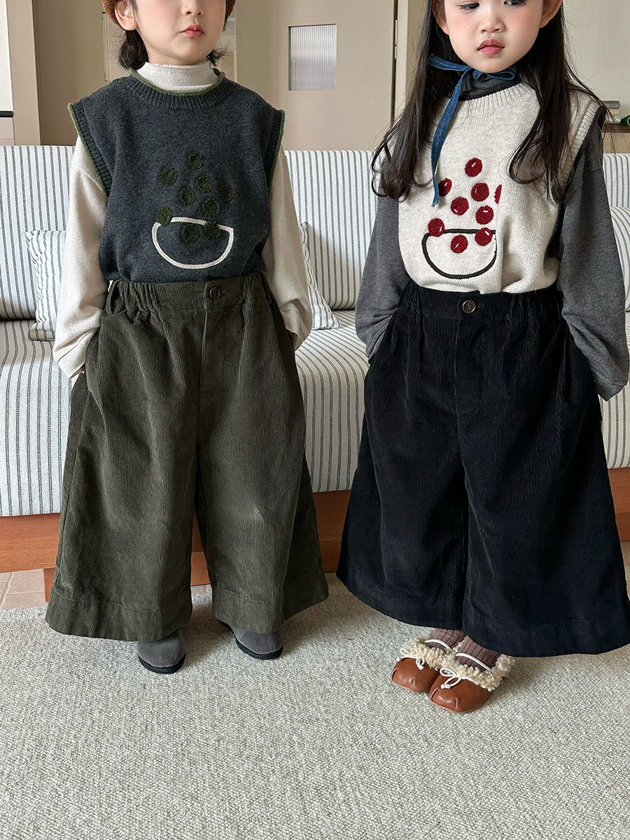 コーデュロイワイドロングパンツ