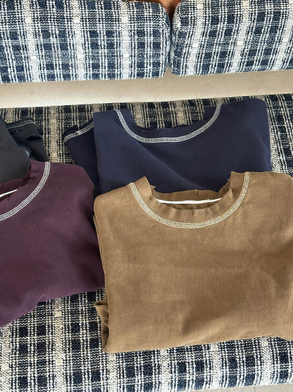 ダメージ加工ステッチデザインロングT