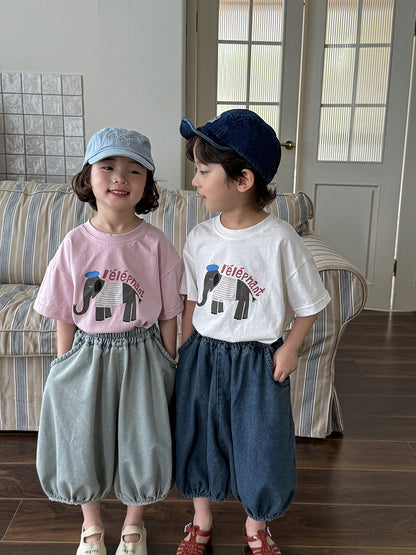 ゾウさんイラストTシャツ