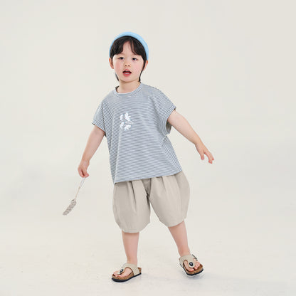 カモメプリント細ボーダー半袖T