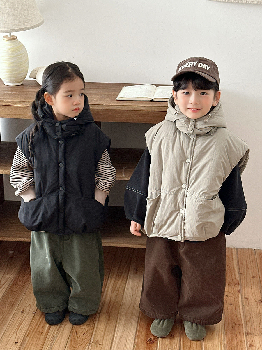 脱着フードつき中棉ベスト