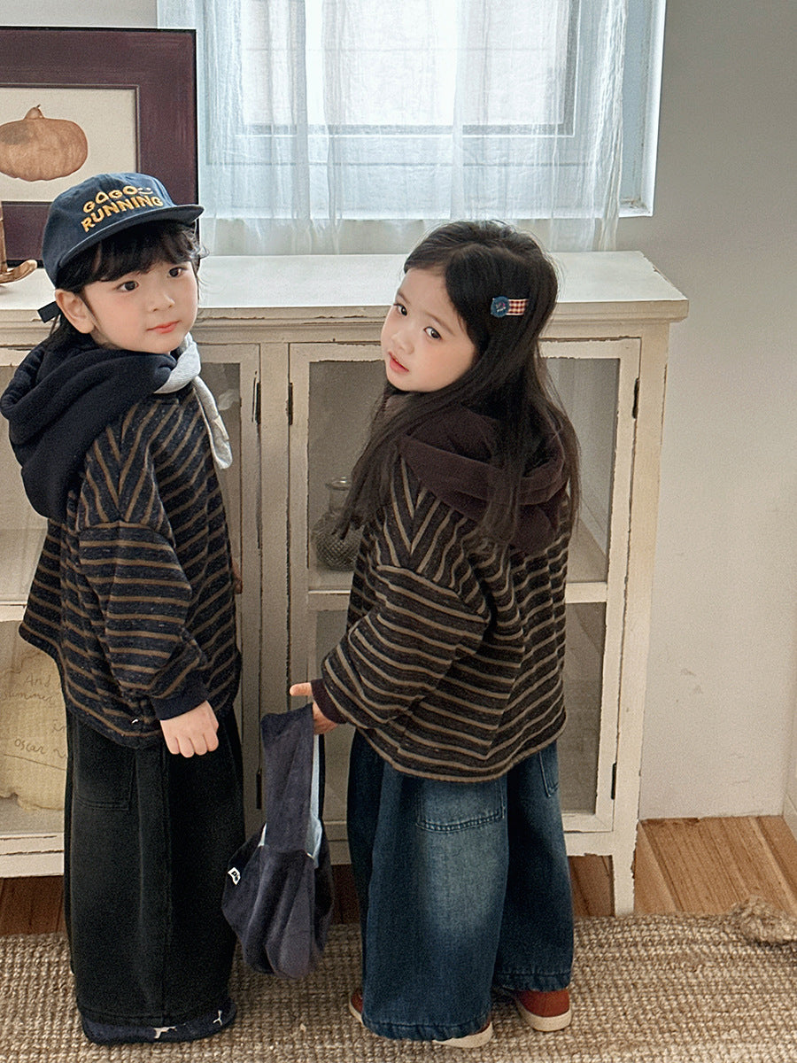 裏ボアヴィンテージデニムワイドパンツ