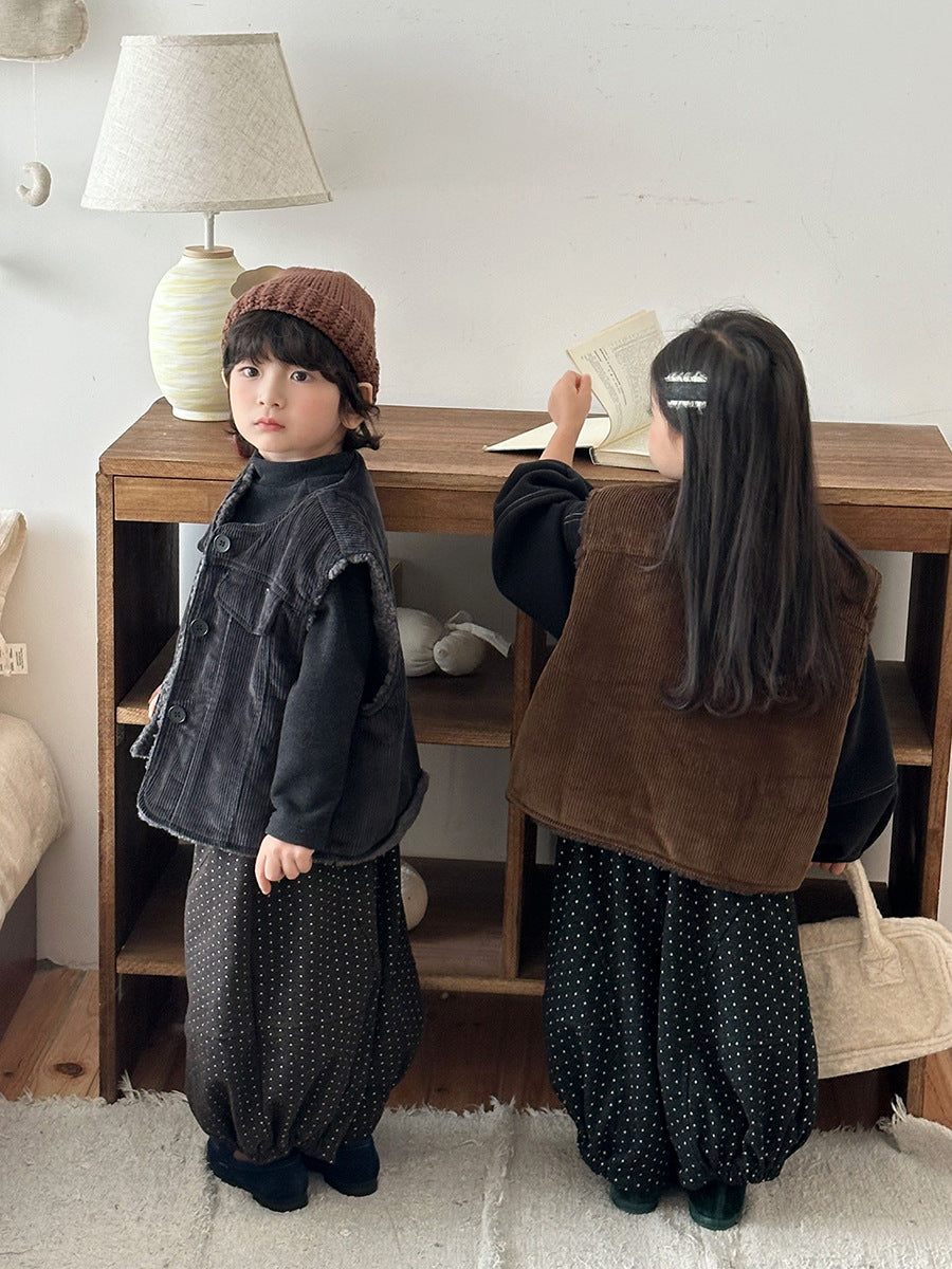 コーデュロイユニセックスベスト