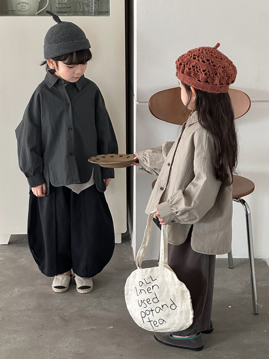 デザイン性ある無地シャツアウター