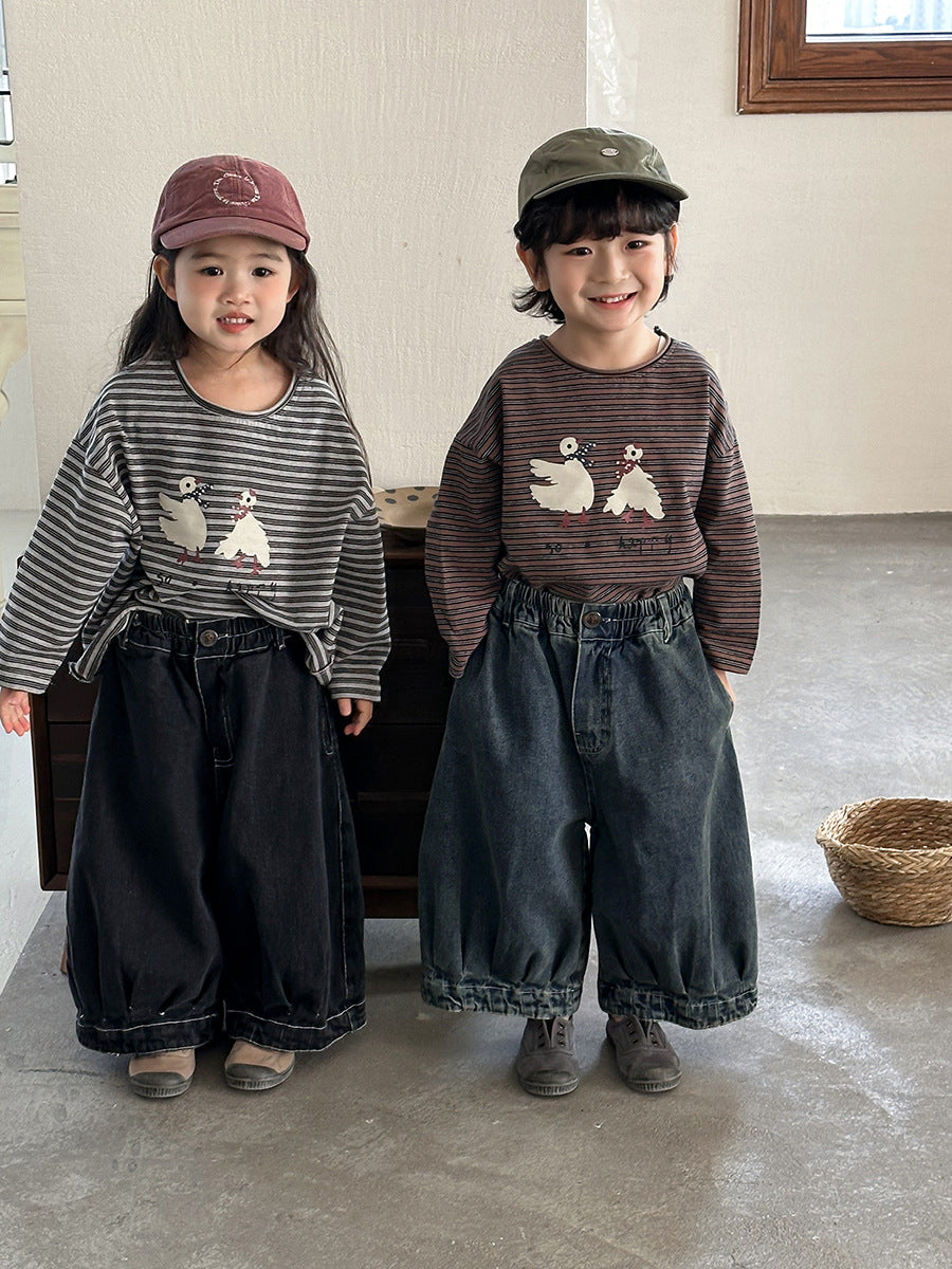 ヴィンテージ感ワイドデニムパンツ