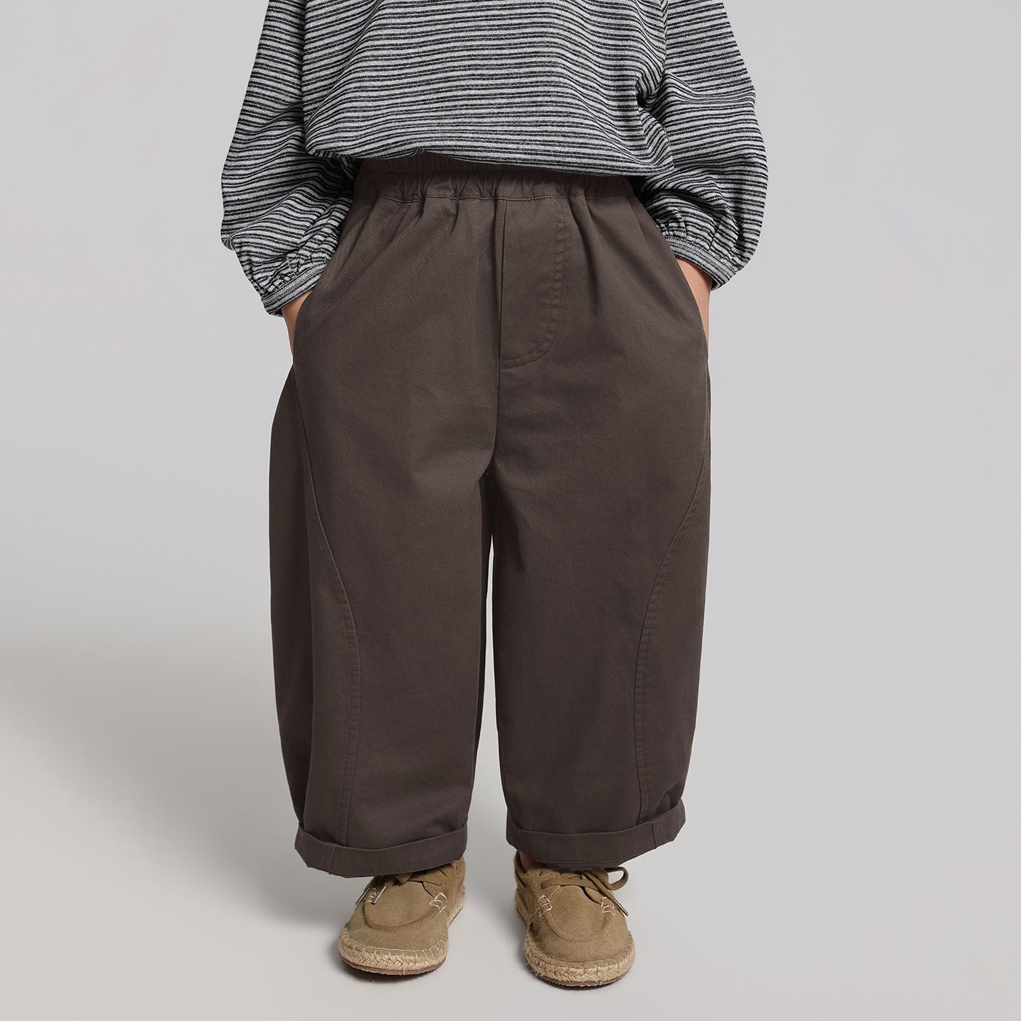 無地純綿ロングパンツ