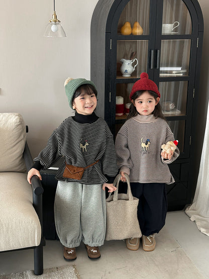 裏ボアボーダーハイネックスウェット