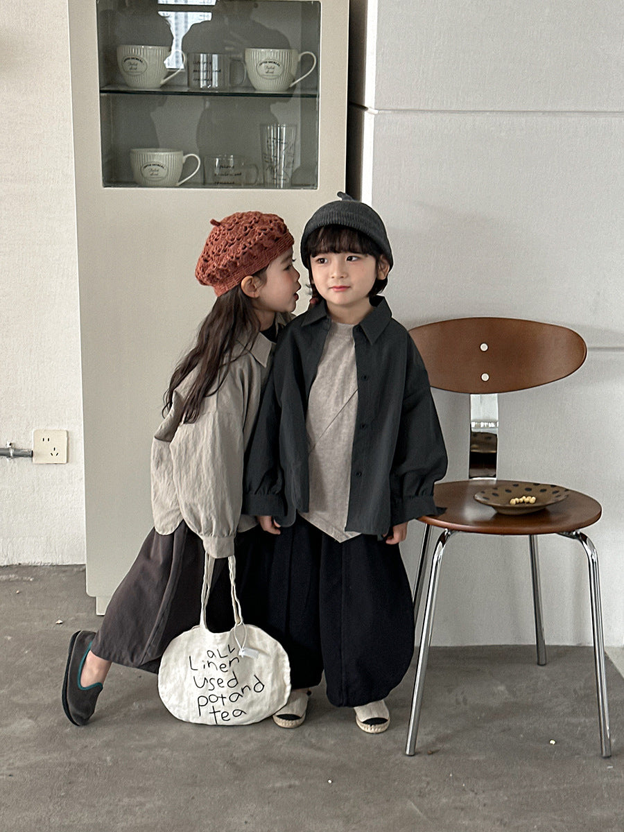 デザイン性ある無地シャツアウター