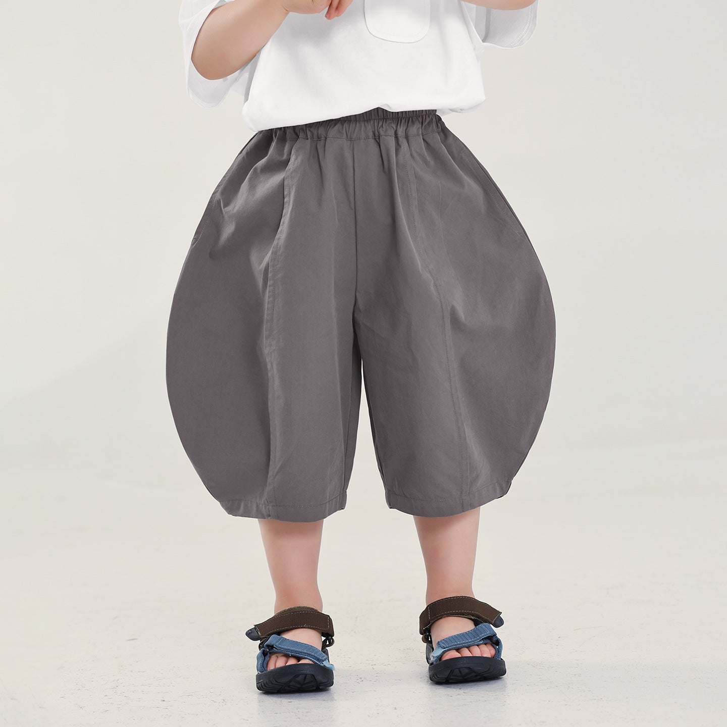 センタープレスコットン七分パンツ