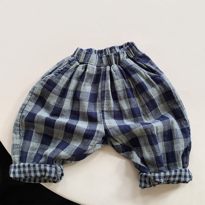 ダブルガーゼチェックパンツ