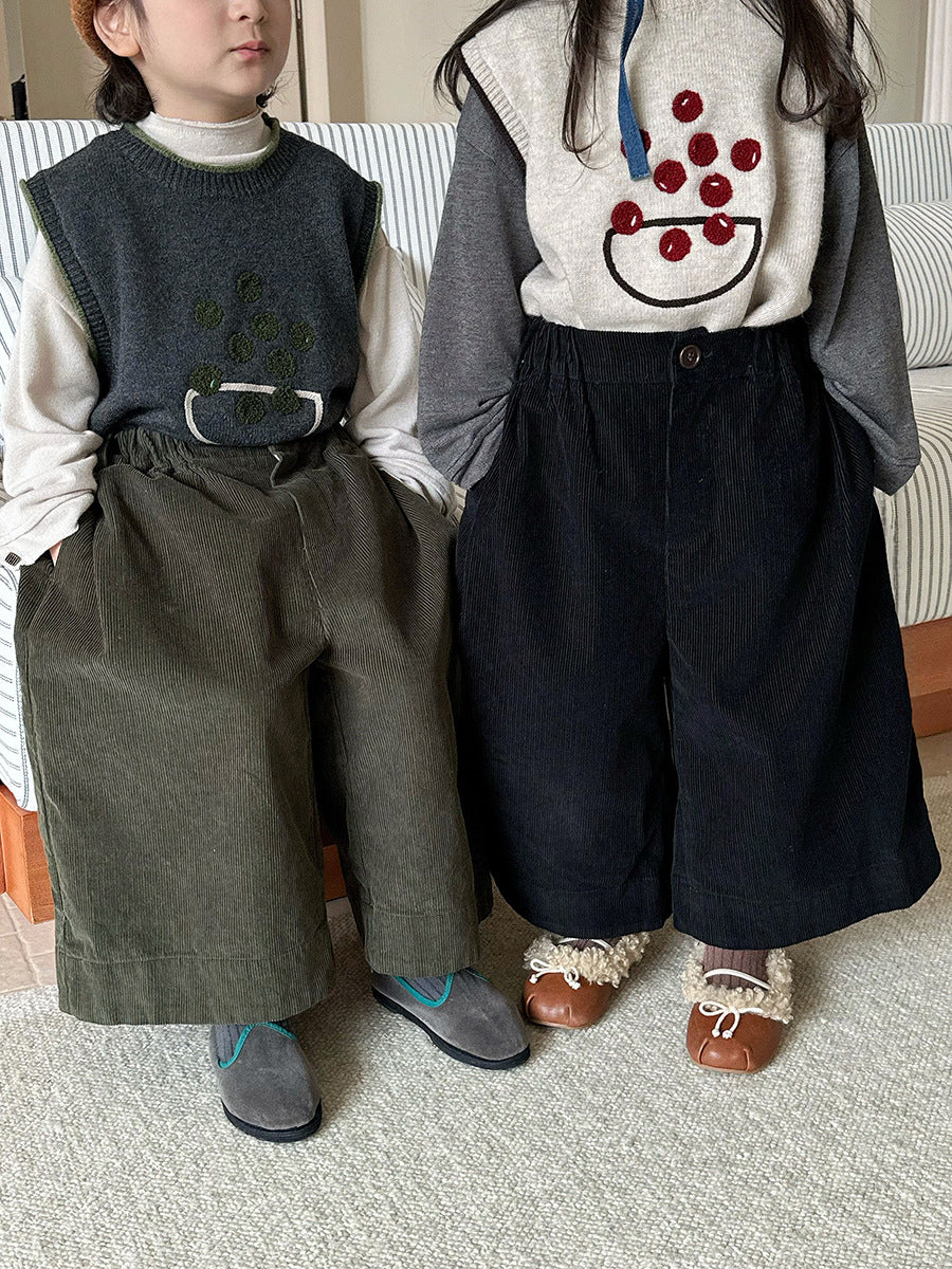 コーデュロイワイドロングパンツ