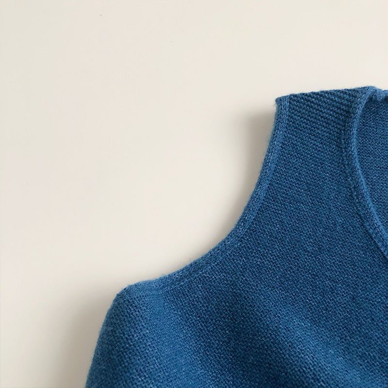 前スリットVネックニットベスト