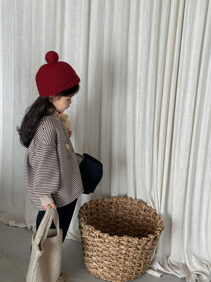 裏ボアボーダーハイネックスウェット