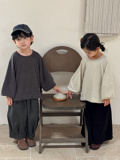 袖切替凹凸生地九分袖Tシャツ