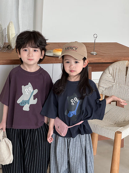 猫ちゃんプリント半袖Tシャツ