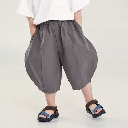 センタープレスコットン七分パンツ