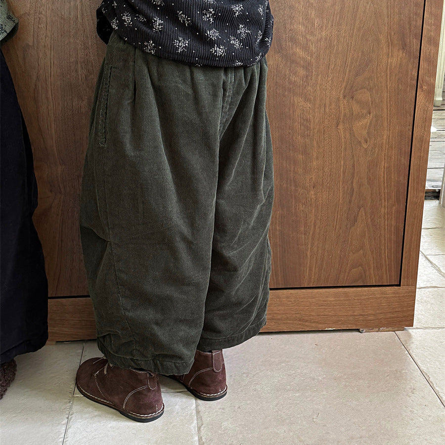 裏ボアコーデュロイワイドパンツ