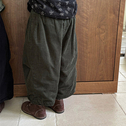 裏ボアコーデュロイワイドパンツ