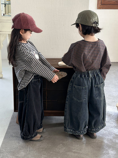 ヴィンテージ感ワイドデニムパンツ