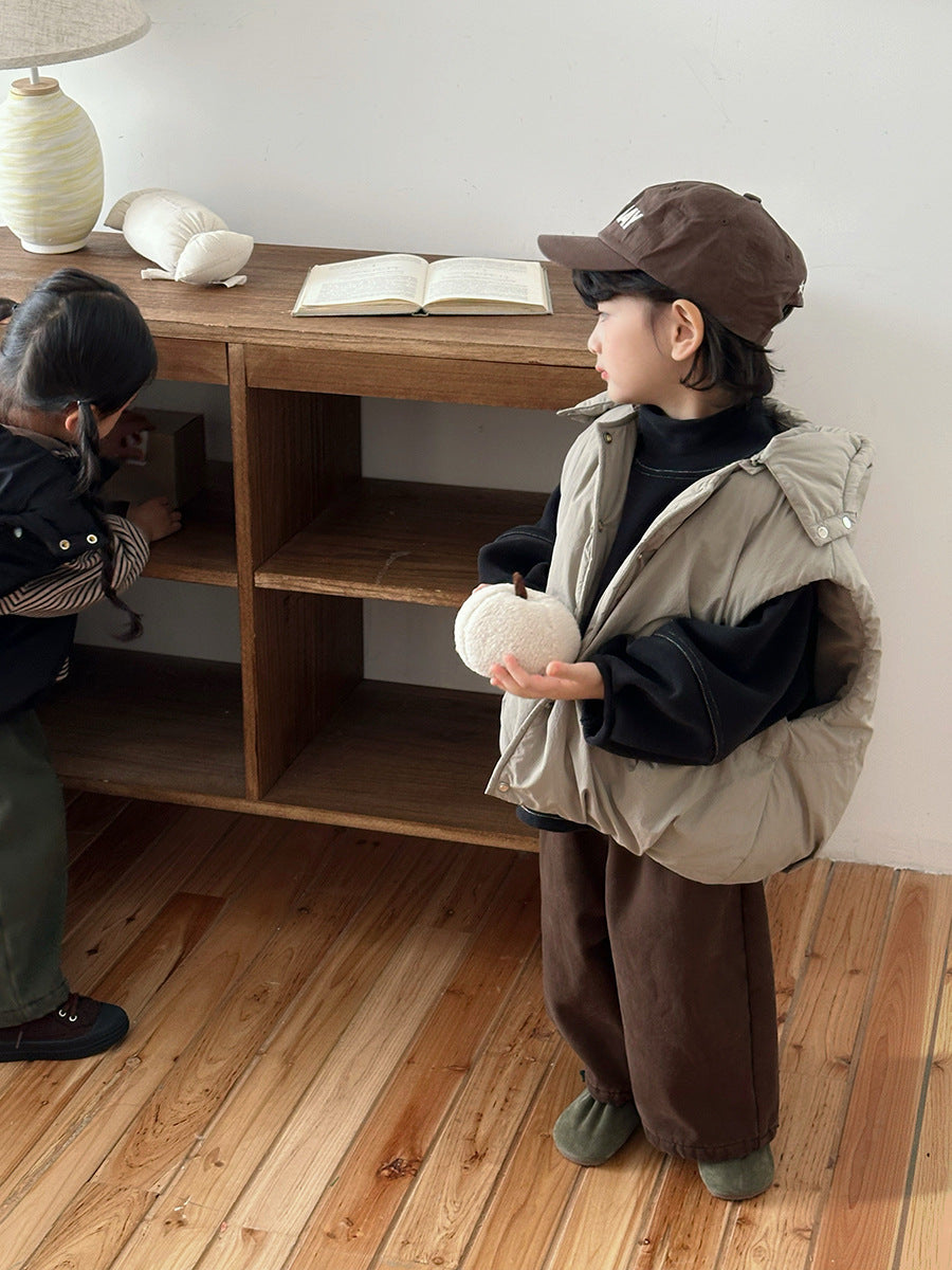 脱着フードつき中棉ベスト