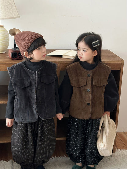 コーデュロイユニセックスベスト