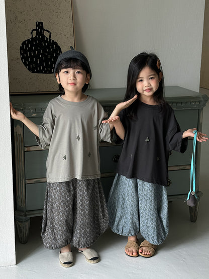 三角の木ワッペン半袖Tシャツ