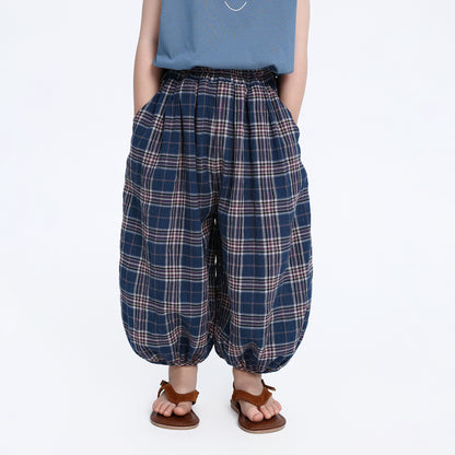 ネイビーチェックバルーンパンツ