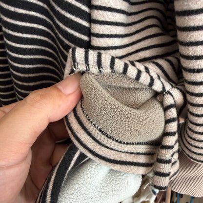 裏ボアボーダーハイネックスウェット