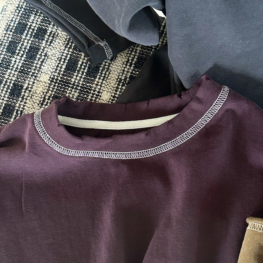 ダメージ加工ステッチデザインロングT