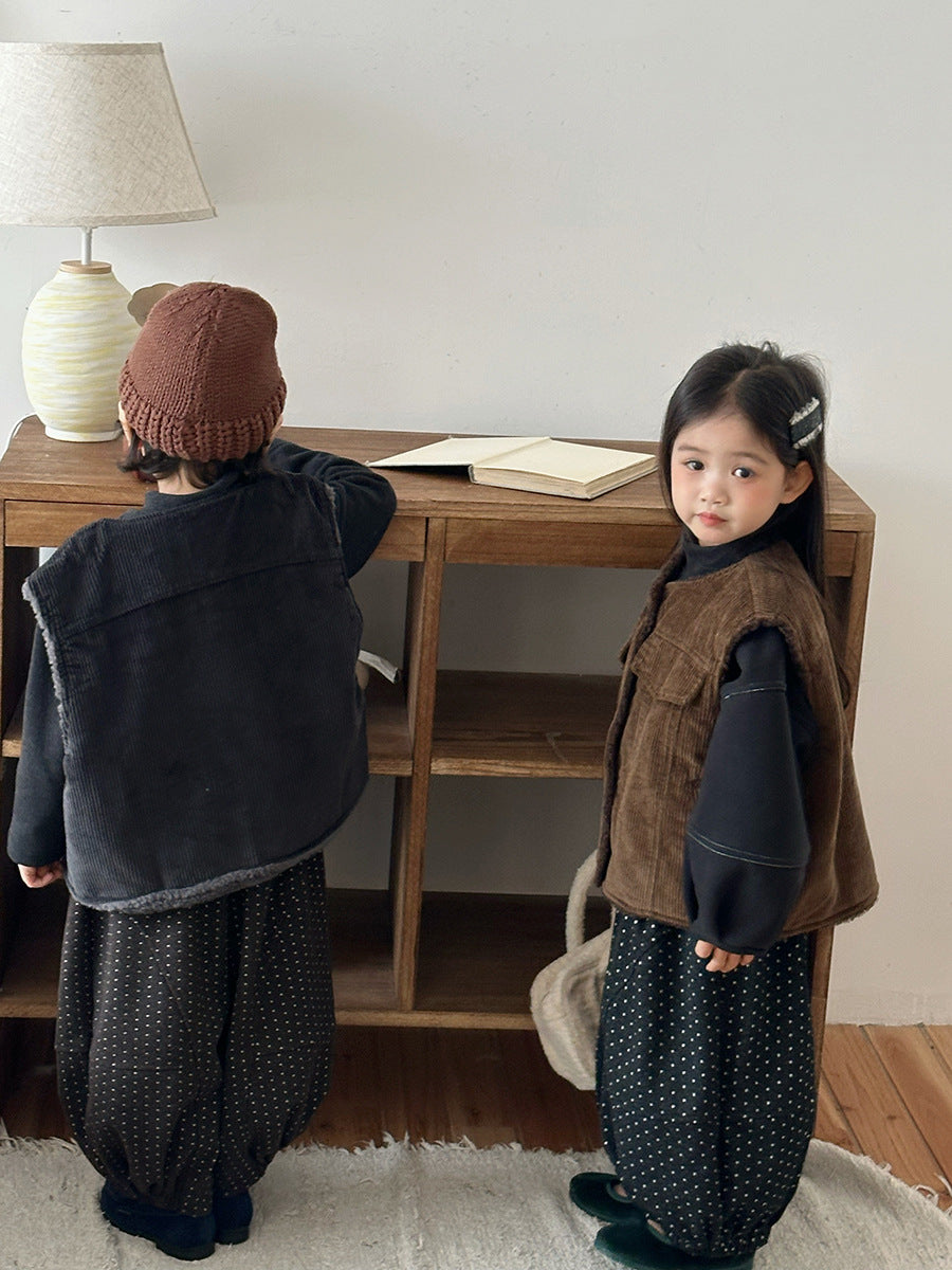 コーデュロイユニセックスベスト