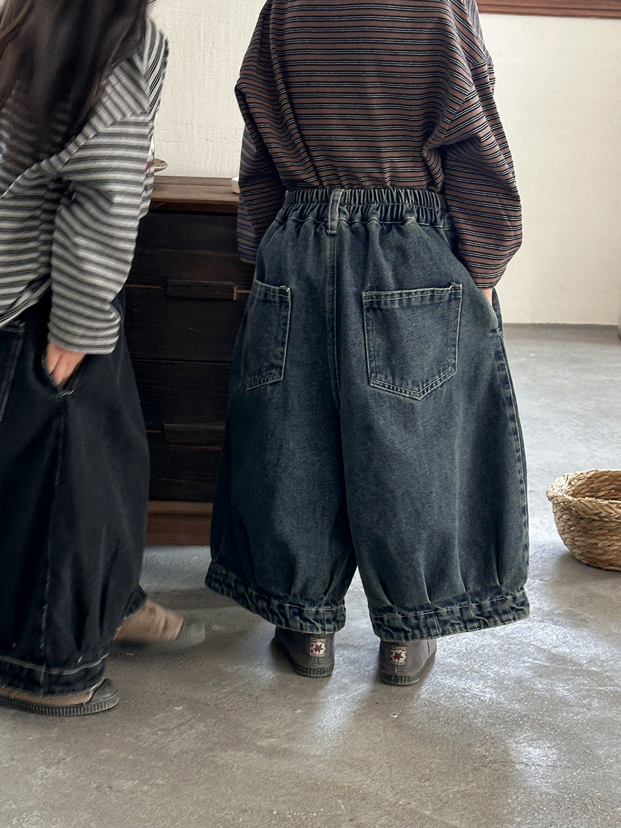 ヴィンテージ感ワイドデニムパンツ