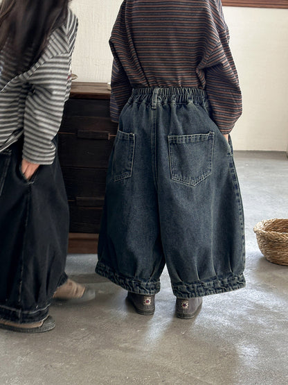 ヴィンテージ感ワイドデニムパンツ