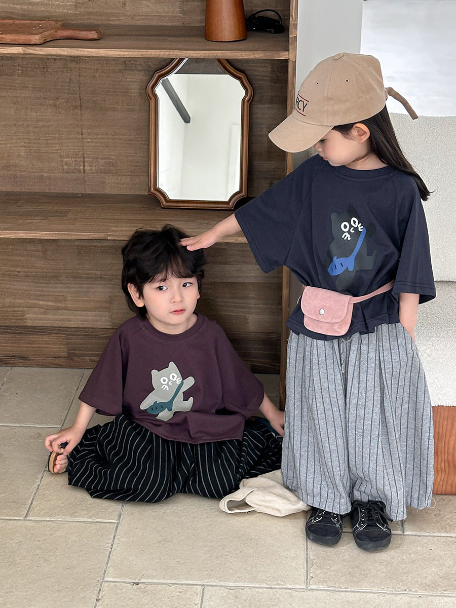猫ちゃんプリント半袖Tシャツ