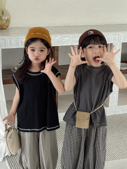 ステッチ純綿タンクトップ