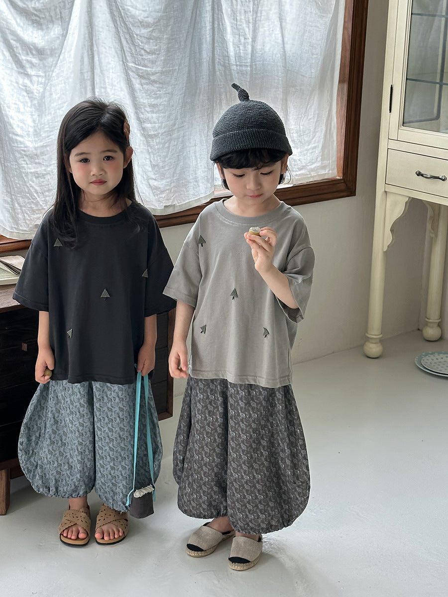 三角の木ワッペン半袖Tシャツ