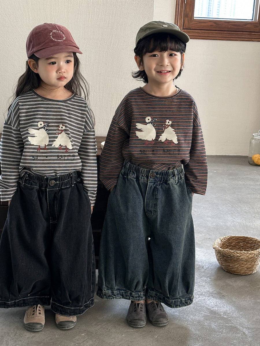 ヴィンテージ感ワイドデニムパンツ