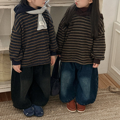 裏ボアヴィンテージデニムワイドパンツ