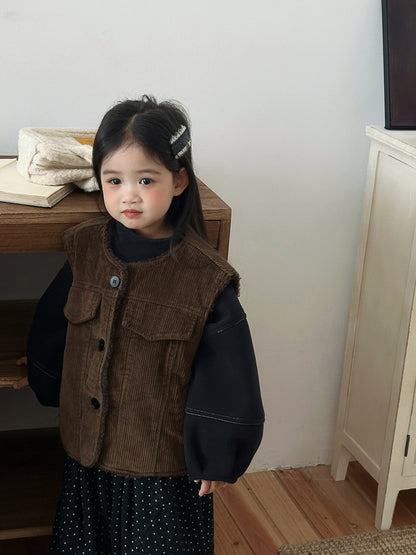 コーデュロイユニセックスベスト