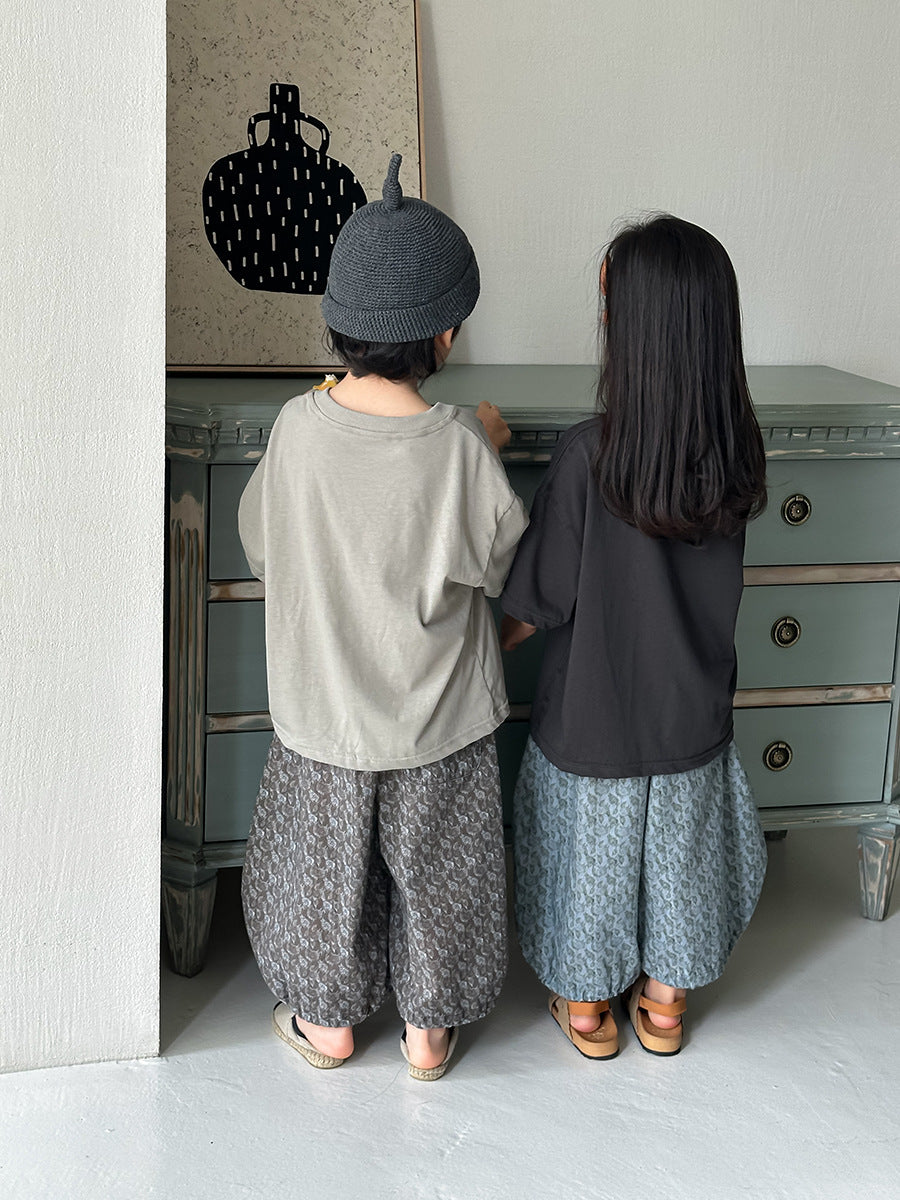 全面プリントコットンロングパンツ