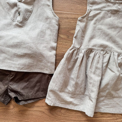 細ストライプタンクトップセット＆ワンピース