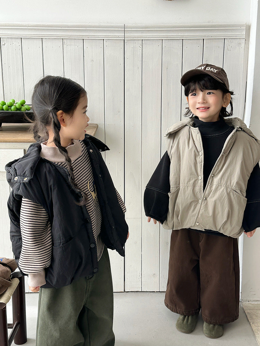 脱着フードつき中棉ベスト