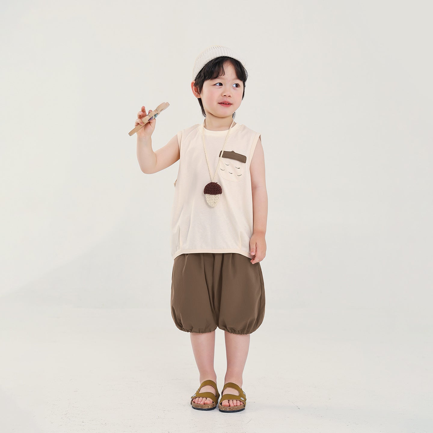 栗ポケットタンクトップ＆ショートパンツ2点セット